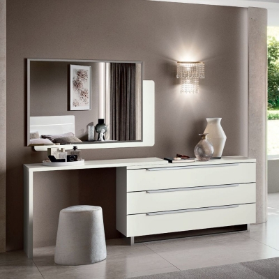 Product photograph of Camel Kimera Night White Italian 3 Drawer Dressing Table from Choice Furniture Superstore