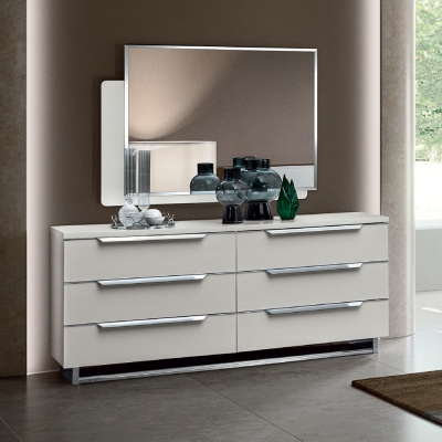 Product photograph of Camel Kimera Night White Italian 6 Drawer Chest from Choice Furniture Superstore