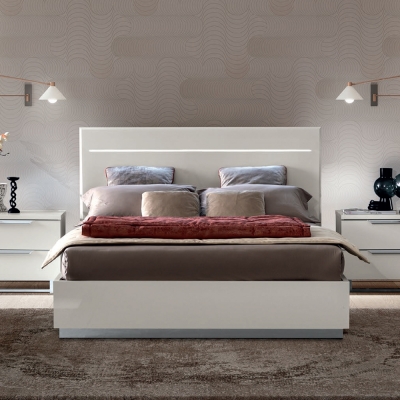 Product photograph of Camel Kimera Night White Italian Bed With Storage from Choice Furniture Superstore