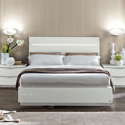 Product photograph of Camel Onda Night White Italian Legno Bed With Luna Storage from Choice Furniture Superstore