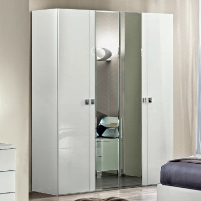 Product photograph of Camel Onda Night White Italian Wardrobe from Choice Furniture Superstore