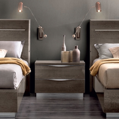 Product photograph of Camel Platinum Night Italian Bedside Cabinet from Choice Furniture Superstore