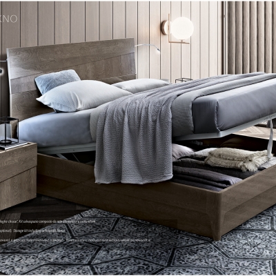 Product photograph of Camel Tekno Night Silver Birch Italian Bed With Luna Storage from Choice Furniture Superstore