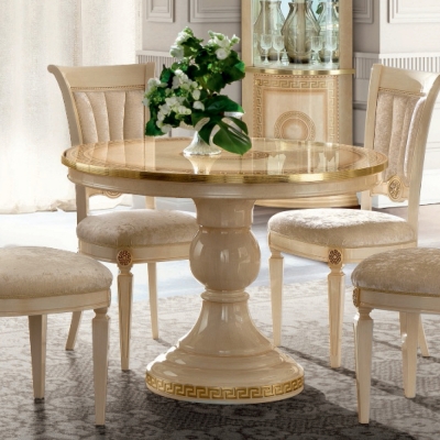 Product photograph of Camel Aida Day Ivory Italian Round Extending Dining Table from Choice Furniture Superstore