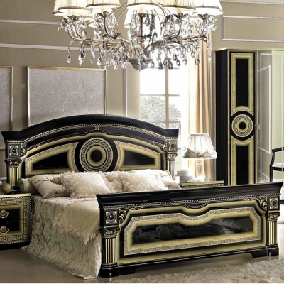 Product photograph of Camel Aida Black And Gold Italian Bed from Choice Furniture Superstore