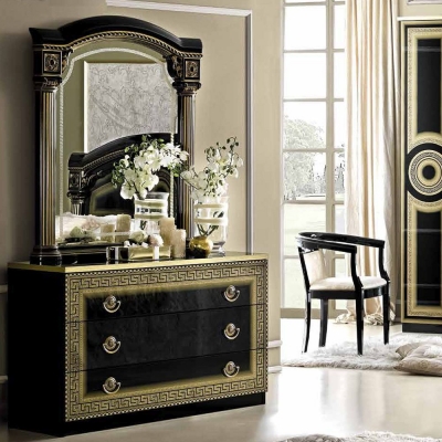 Product photograph of Camel Aida Black And Gold Italian Single Dresser from Choice Furniture Superstore