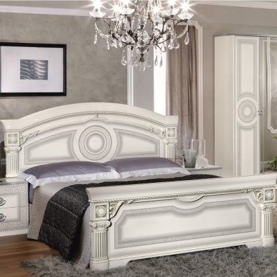 Product photograph of Camel Aida White And Silver Italian Bed from Choice Furniture Superstore