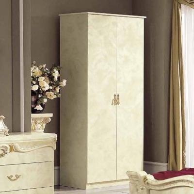 Product photograph of Camel Barocco Ivory Italian 2 Door Wardrobe from Choice Furniture Superstore