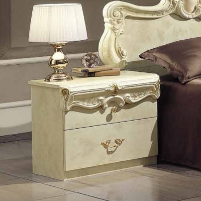 Product photograph of Camel Barocco Ivory Italian 2 Drawer Bedside Cabinet from Choice Furniture Superstore