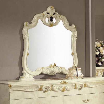 Product photograph of Camel Barocco Ivory Italian Mirror - 107cm X 116cm from Choice Furniture Superstore