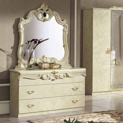 Product photograph of Camel Barocco Ivory Italian Single Dresser from Choice Furniture Superstore