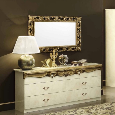 Product photograph of Camel Barocco Ivory And Gold Italian Double Dresser from Choice Furniture Superstore