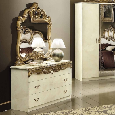 Product photograph of Camel Barocco Ivory And Gold Italian Single Dresser from Choice Furniture Superstore