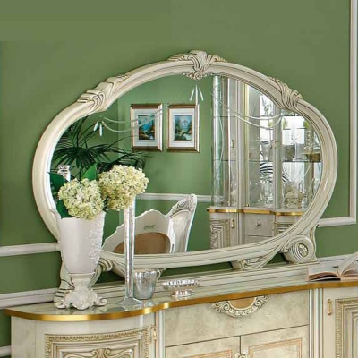 Product photograph of Camel Leonardo Day Ivory Italian Large Mirror - 147cm X 106cm from Choice Furniture Superstore