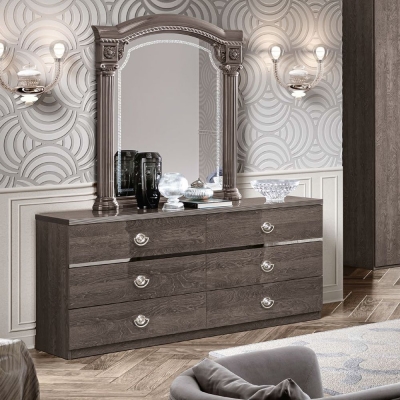 Product photograph of Camel Nabucco Night Silver Birch Italian 6 Drawer Chest from Choice Furniture Superstore