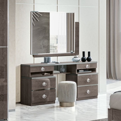 Product photograph of Camel Nabucco Night Silver Birch Italian 6 Drawer Dressing Table from Choice Furniture Superstore