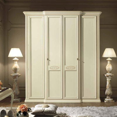 Product photograph of Camel Siena Night Ivory Italian 4 Door Wardrobe from Choice Furniture Superstore