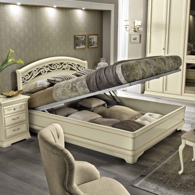 Product photograph of Camel Torriani Night Ivory Botticelli Italian Bed With Storage from Choice Furniture Superstore