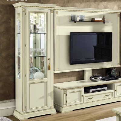 Product photograph of Camel Treviso Day White Ash Italian 1 Left Door Vitrine from Choice Furniture Superstore