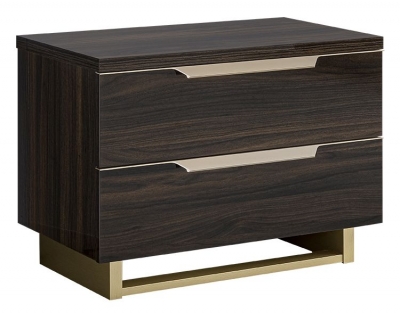 Product photograph of Camel Smart Night Walnut Italian 2 Drawer Maxi Bedside Cabinet from Choice Furniture Superstore