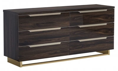 Product photograph of Camel Smart Night Walnut Italian 6 Drawer Chest from Choice Furniture Superstore