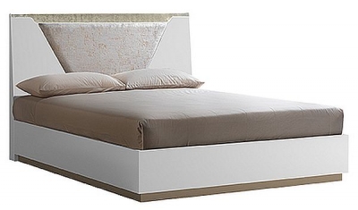 Product photograph of Camel Smart Night White Italian Bed With Letto Fabric Headboard from Choice Furniture Superstore