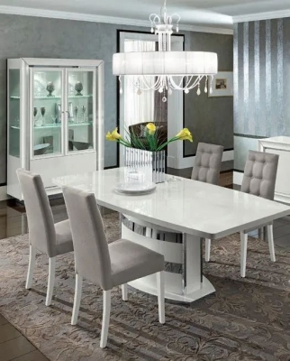 Camel Dama Bianca Day White Italian 6 Seater Extending Dining Table
