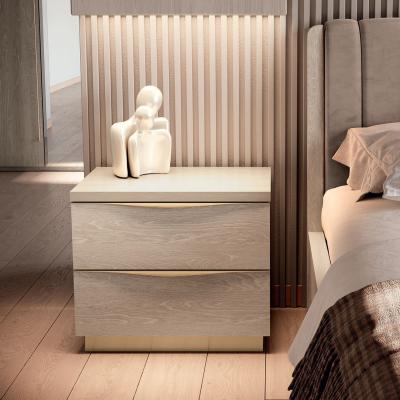 Modum Denali Sand Birch Italian 2 Drawer Bedside Cabinet