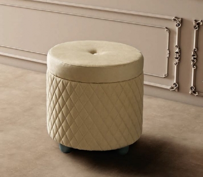 Product photograph of Camel Ambra Night Sand Birch Rombi Italian Round Pouff from Choice Furniture Superstore