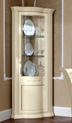 Camel Torriani Ivory Italian Corner Display Cabinet Rhf Unit