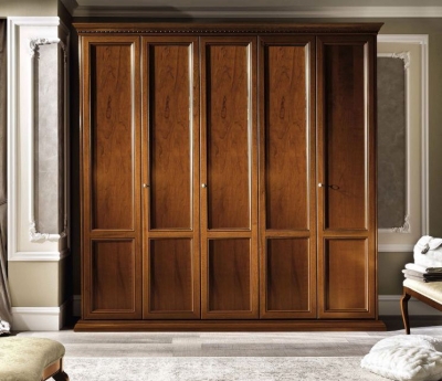 Product photograph of Camel Treviso Night Cherry Wood Italian 5 Door Wardrobe from Choice Furniture Superstore