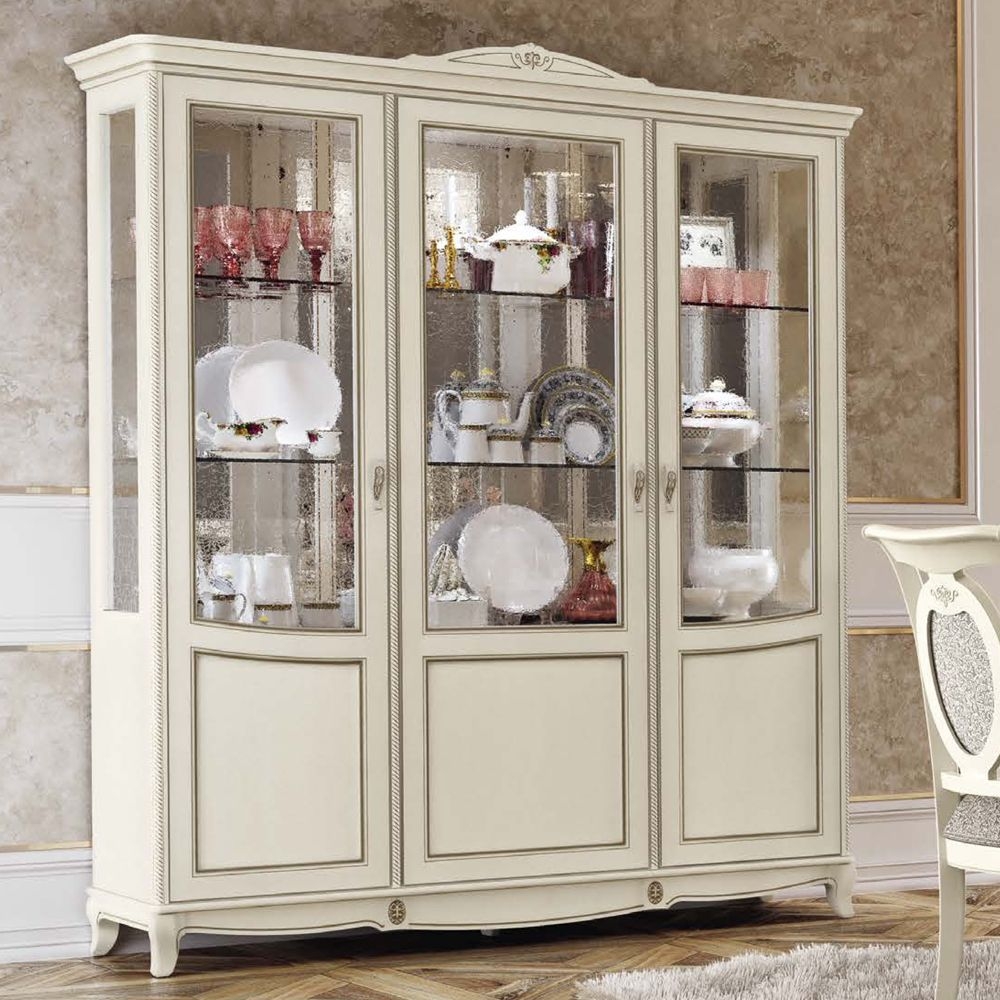 Antique white store china cabinet