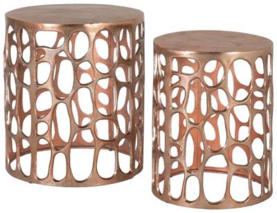 Dimbuni Aged Copper Coffee Table Set Of 2
