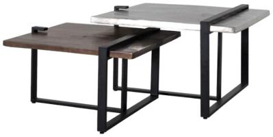 Product photograph of Bondemali Aged White And Black Coffee Tables Set Of 2 from Choice Furniture Superstore