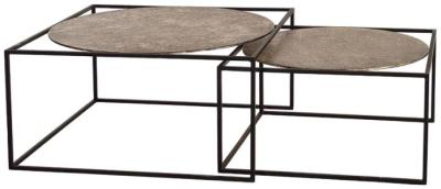 Product photograph of Jumbi Aluminium And Bronze Coffee Table Set Of 2 from Choice Furniture Superstore
