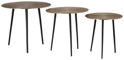 Product photograph of Handeni Black And Gold Coffee Table Set Of 3 from Choice Furniture Superstore