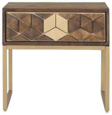 Product photograph of Royersford Mango Wood Bedside Table from Choice Furniture Superstore