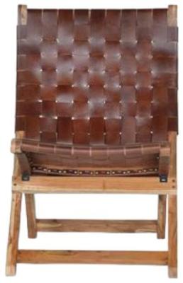 Product photograph of Intercourse Brown Leather Chair Folding Chair from Choice Furniture Superstore