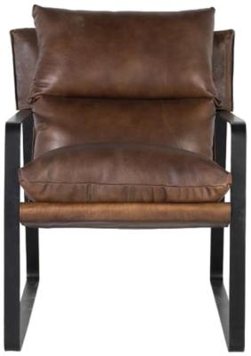 Product photograph of Dunmor Brown Leather Upholstered Armchair from Choice Furniture Superstore