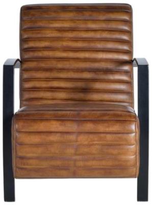 Product photograph of Anacoco Brown Leather Upholtered Armchair from Choice Furniture Superstore