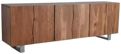 Product photograph of Ronceverte Acacia Wood 6 Door Extra Large Sideboard from Choice Furniture Superstore