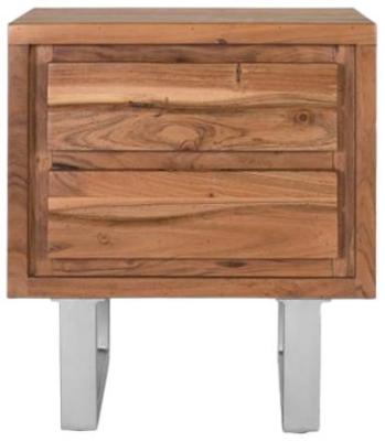 Ronceverte Solid Acacia Wood Bedside Table