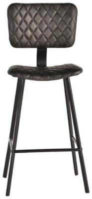 Product photograph of Danidun Dark Grey Leather Bar Stool Sold In Pairs from Choice Furniture Superstore