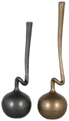 Product photograph of Yeager Gold And Black Vases Set Of 2 from Choice Furniture Superstore