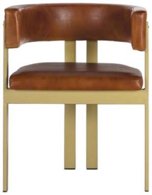 Delisle Golden And Brown Leather Armchair