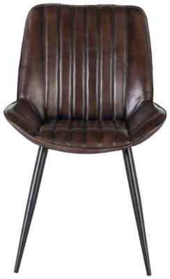 Haines Grey Leather Dining Chair Sold In Pairs