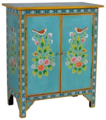 Product photograph of Peletier Hand-painted 2 Door Hall Cabinet from Choice Furniture Superstore