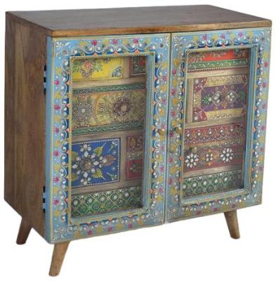 Product photograph of Timberon Hand Painted Mango Wood 7 Drawer Hall Cabinet from Choice Furniture Superstore