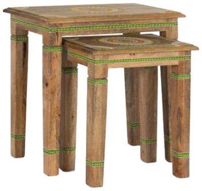 Itura Hand Painted Mango Wood Coffee Table Set Of 2