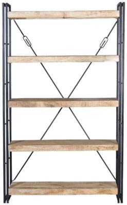 Product photograph of Jayuya Industrial Solid Mango Tree Wood Bookcase from Choice Furniture Superstore